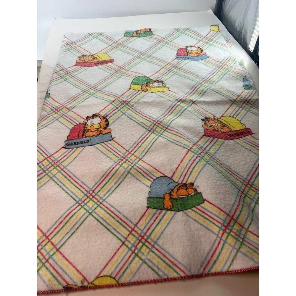 VTG‎ Garfield Blanket Multicolor Twin Size 1978 See pics
